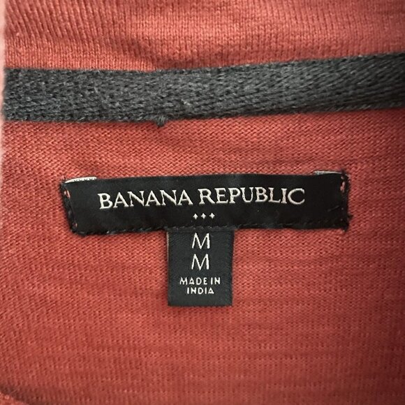 Banana Republic Factory Men M Orange 100% Cotton 1/4 Button Pullover Sweater - Picture 5 of 7